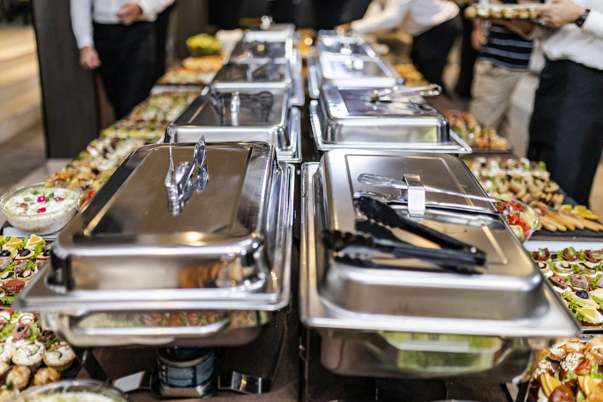 Wedding catering buffet setup